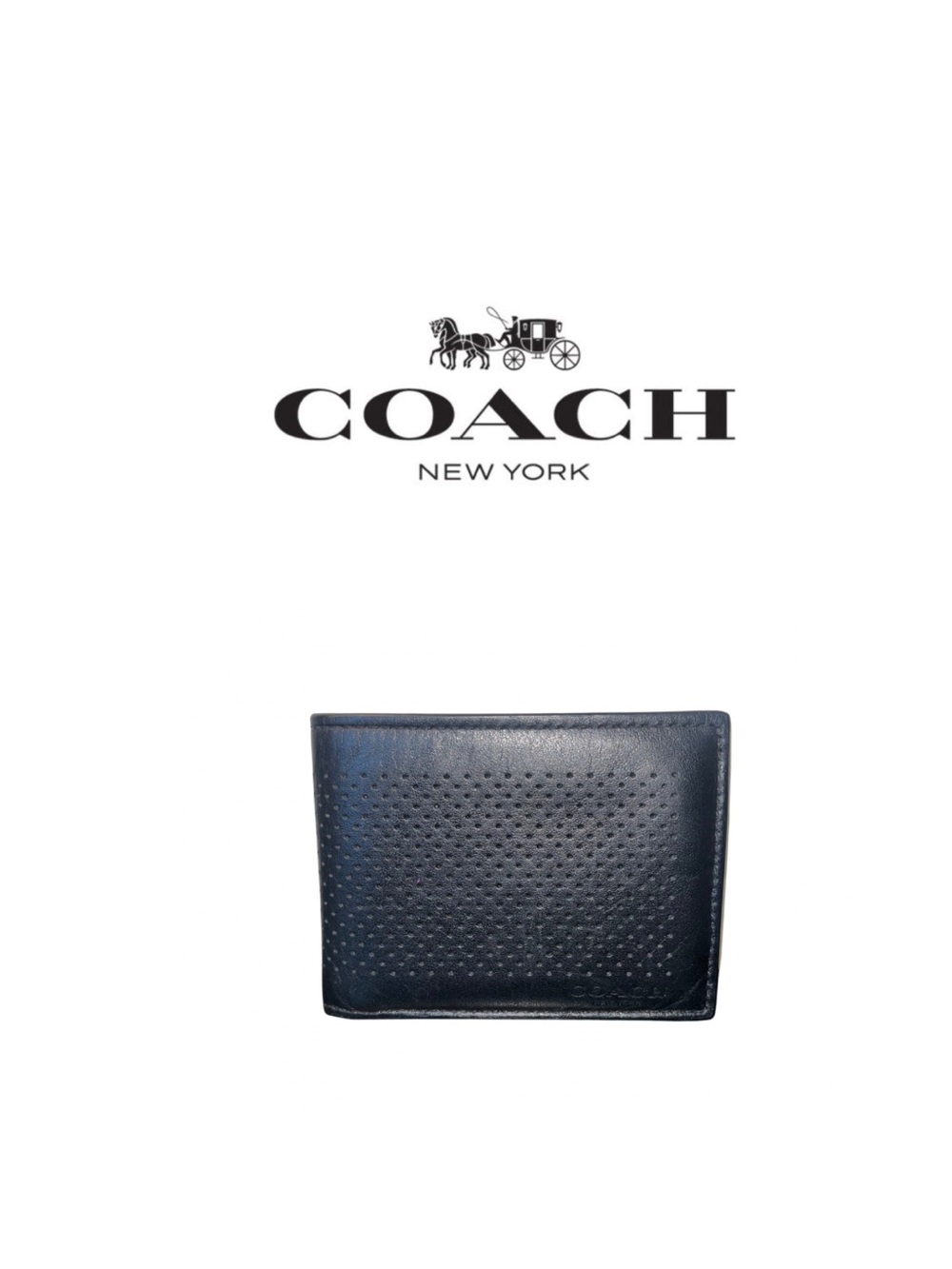 Coach Men’s Black Perforated Leather Wallet